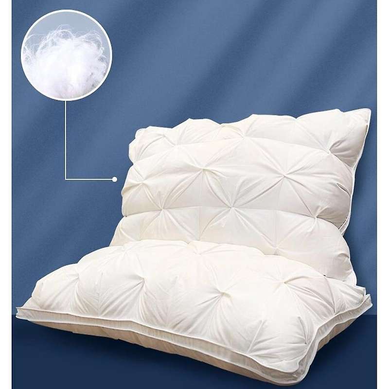 2 Pcs Down Feather Pillow Cotton Frosted Thickened Cervical Pillow Five-Star Hotel Sleep Pillow Feat