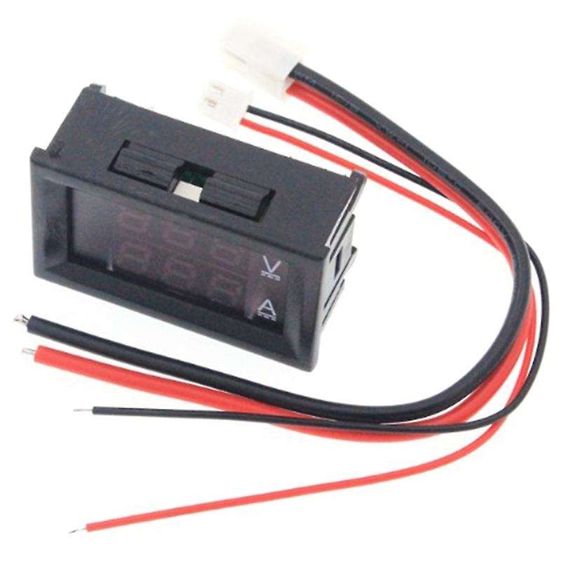 2 Pcs DC 100V 10A Voltmeter Ammeter Blue + Red LED Amp Dual Digital Volt Meter Gauge 4-Wire High Vol