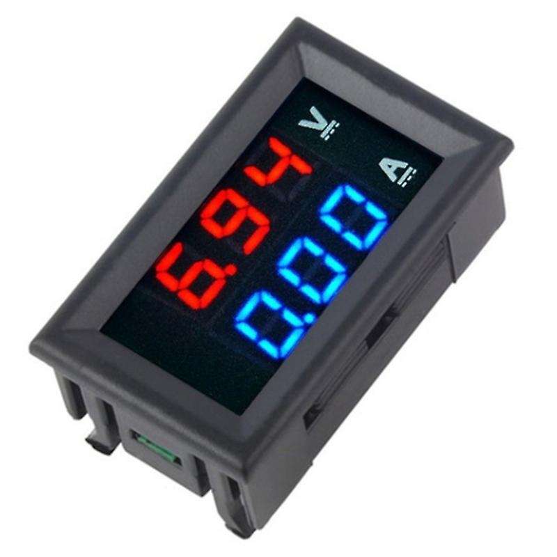 2 Pcs DC 100V 10A Voltmeter Ammeter Blue + Red LED Amp Dual Digital Volt Meter Gauge 4-Wire High Vol