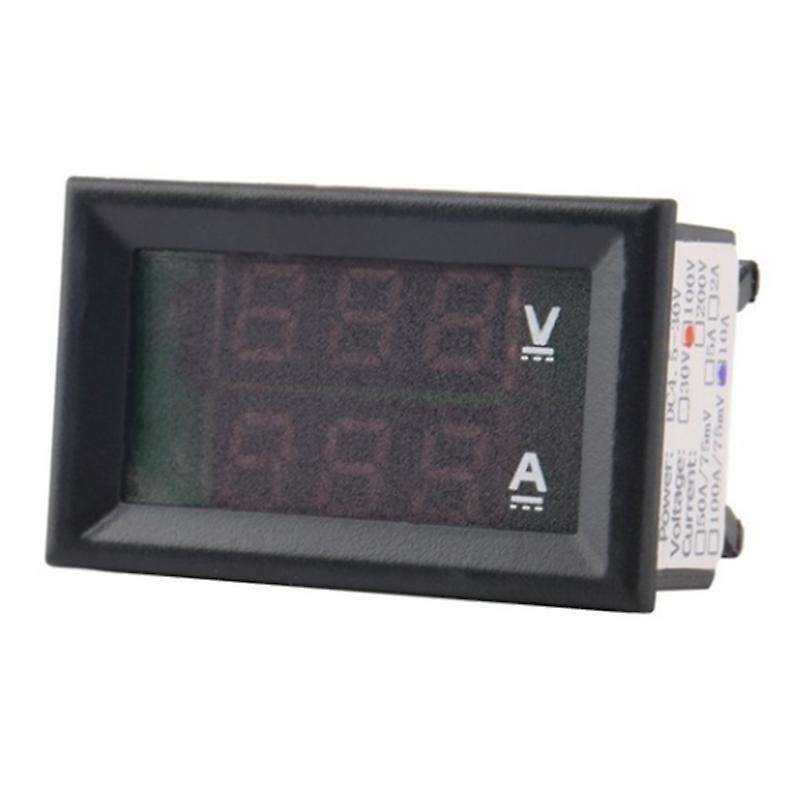 2 Pcs DC 100V 10A Voltmeter Ammeter Blue + Red LED Amp Dual Digital Volt Meter Gauge 4-Wire High Vol