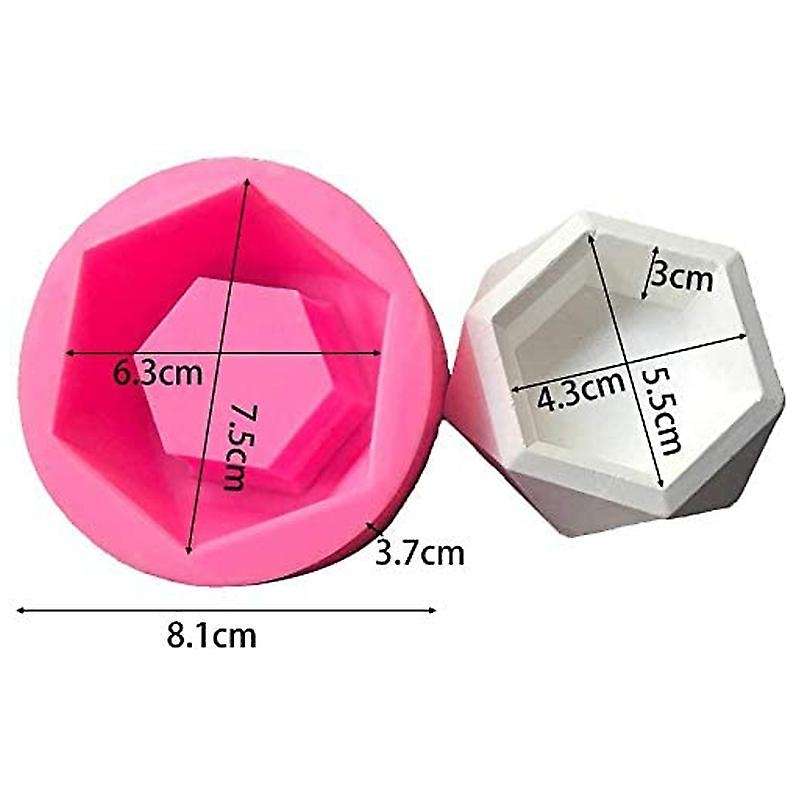 2 Pcs DIY Flower Pot Silicone Mold for Candle Holder Making Succulent Plants Planter Pot, Concrete M