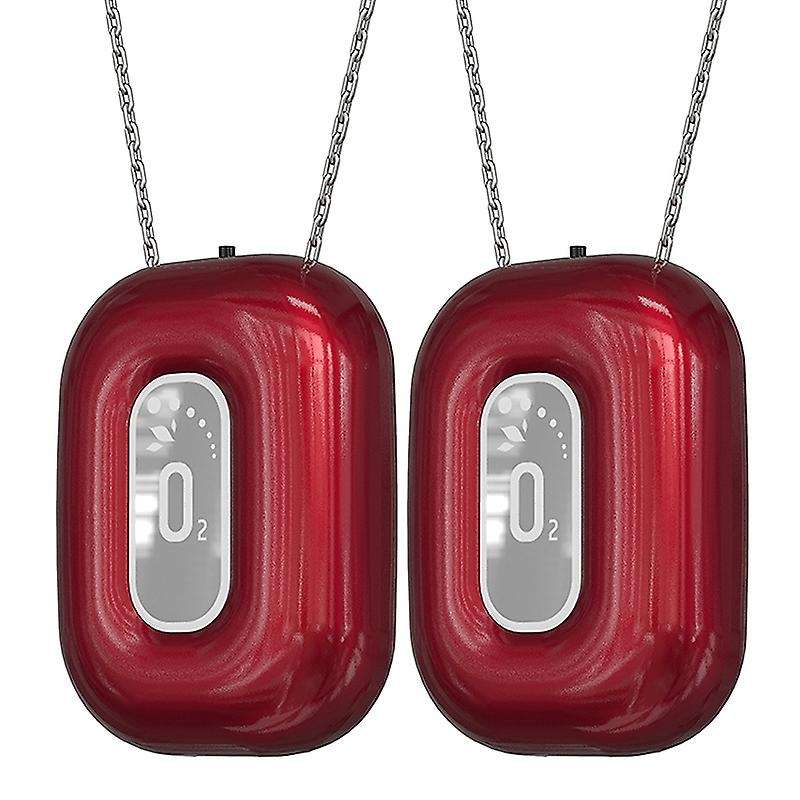 2 Pcs Fashionable Personal Wearable Mini Portable Negative Ion Necklace Hanging Neck Air Purifier Io