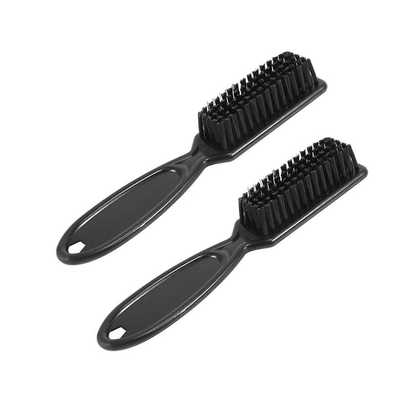 2 Pcs Fade Brush Comb Scissors Cleaning Brush Barber Shop Skin Fade Vintage Oil Head Shape Carving C