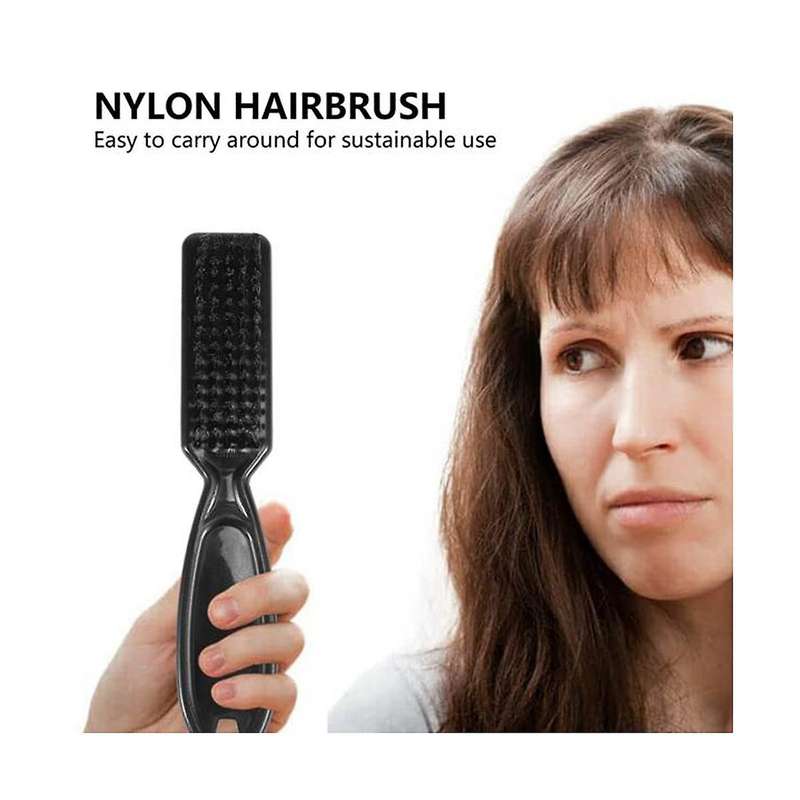 2 Pcs Fade Brush Comb Scissors Cleaning Brush Barber Shop Skin Fade Vintage Oil Head Shape Carving C
