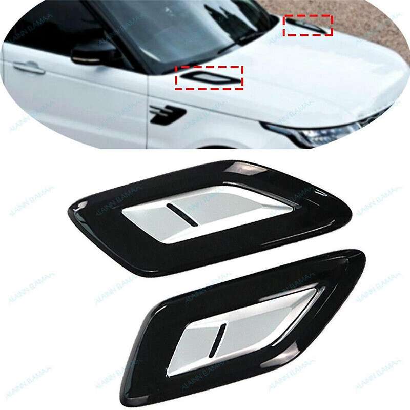 2 Pcs Exterior Hood Outlet Wing Trim for Sport Airflow Hood Lr098756 Lr098767 Silver