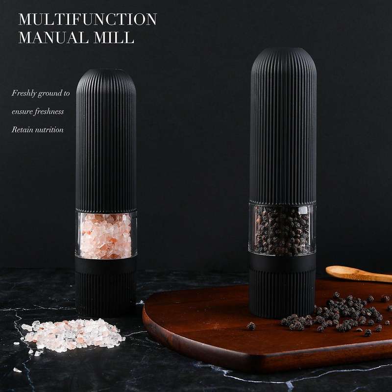 2 Pcs Electric Salt and Pepper Grinder, One Handed Operation Pepper and Salt Mill,Battery Powered Gr
