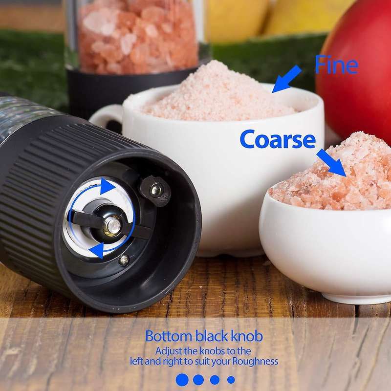 2 Pcs Electric Salt and Pepper Grinder, One Handed Operation Pepper and Salt Mill,Battery Powered Gr
