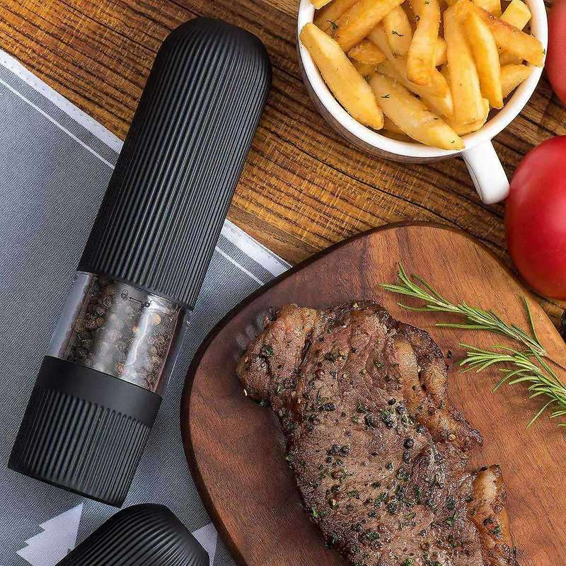 2 Pcs Electric Salt and Pepper Grinder, One Handed Operation Pepper and Salt Mill,Battery Powered Gr