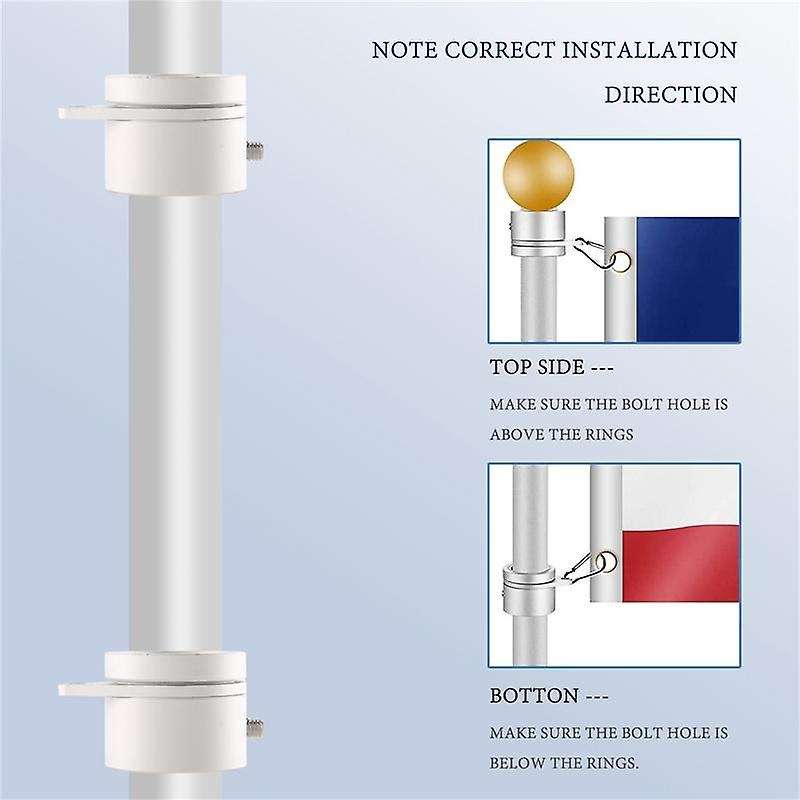 2 Pcs Flag Pole Rings Anti Wrap Flag Pole Clips Swivels 360 Rotating Flagpole Flag Mounting Rings 1