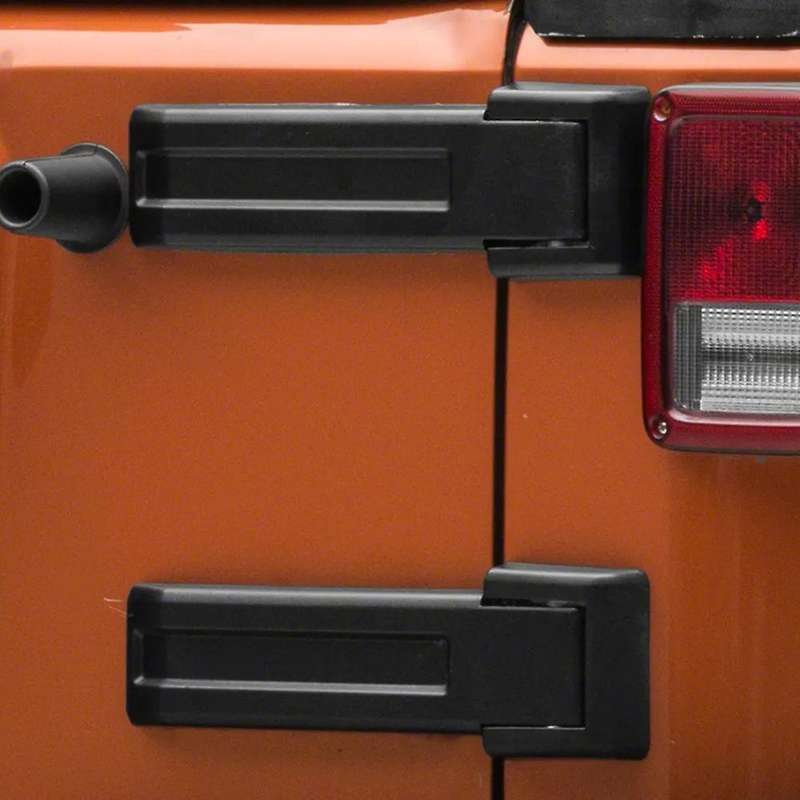 2 Pcs for 2007-2018 Wrangler Jk Upper Rear Hinge Cover Cap Black Plastic