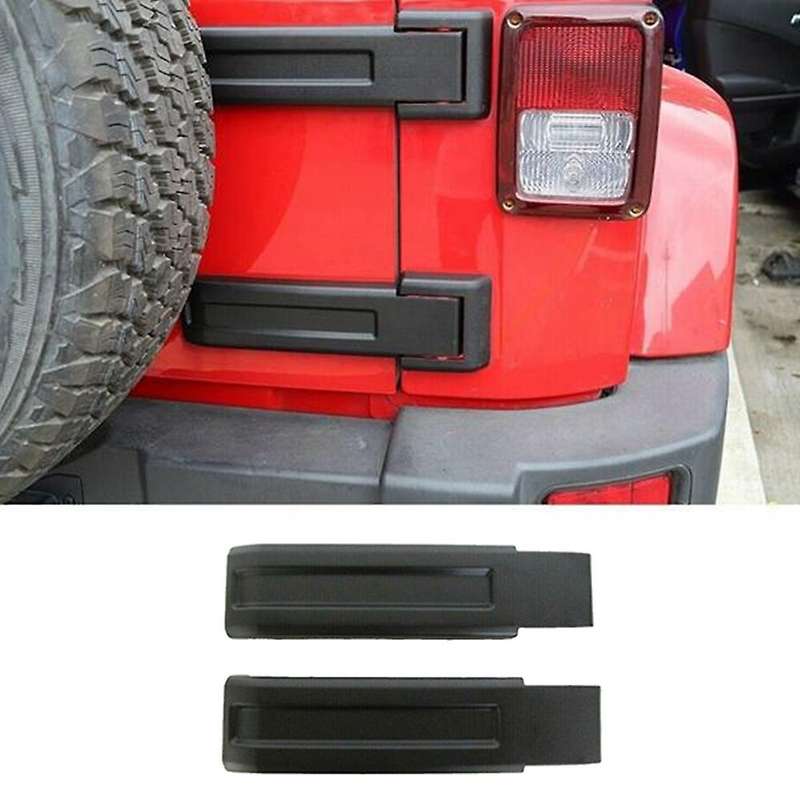 2 Pcs for 2007-2018 Wrangler Jk Upper Rear Hinge Cover Cap Black Plastic