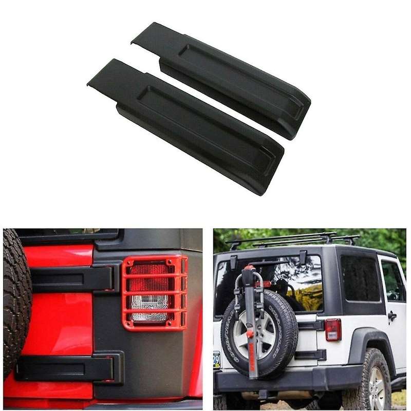 2 Pcs for 2007-2018 Wrangler Jk Upper Rear Hinge Cover Cap Black Plastic