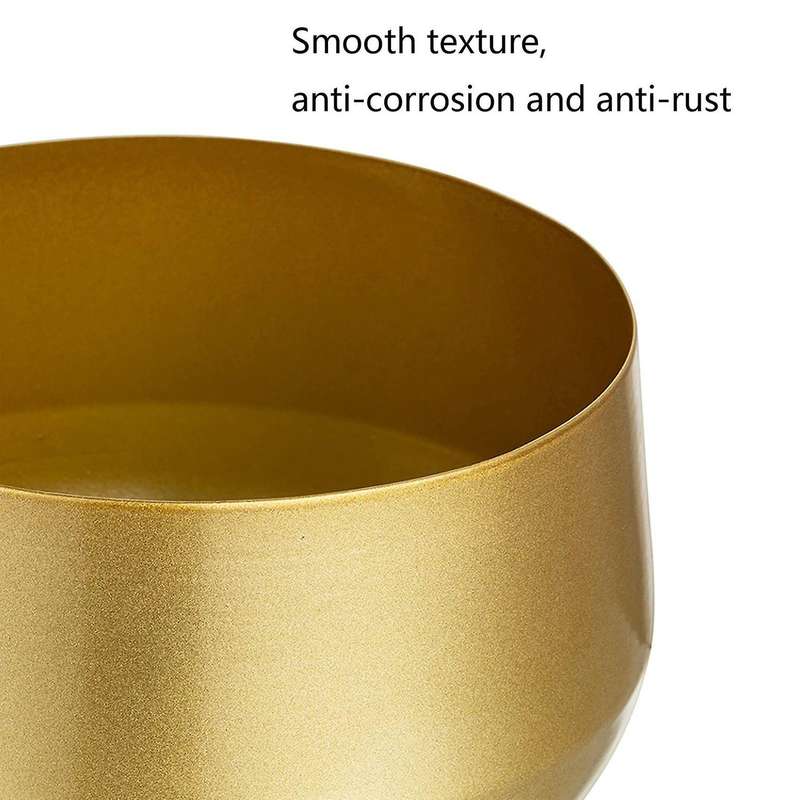 2 Pcs Flower Vases for Table Gold Vases Wedding Tabletop Planter Flower Pot with Drainage Hole for H