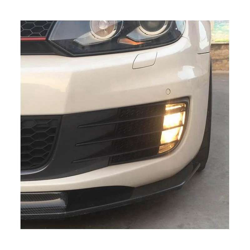 2 Pcs Front Fog Light Hoods Eyebrow Eye Wind Knife Cover Fog Light Grille for Golf 6 Mk6 Vi R R20