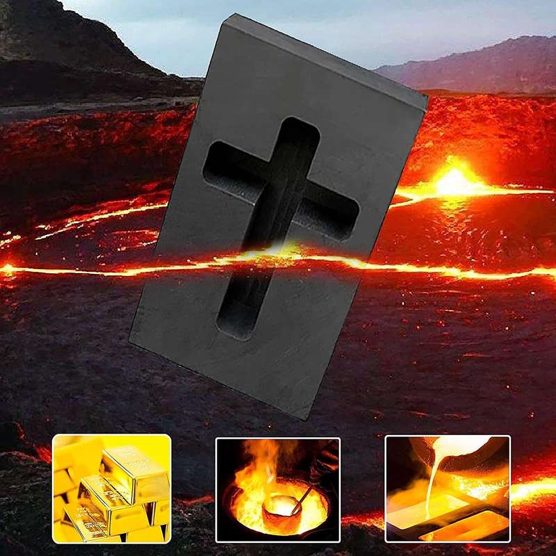 2 PCS Graphite Ingot Mold Melting Casting Mold for Gold Silver Copper Brass Zinc, Heart Shape & Shap