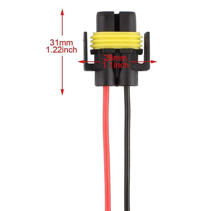 2 Pcs H11 H8 Headlight Sockets Adapter for LED Fog Light Bulbs