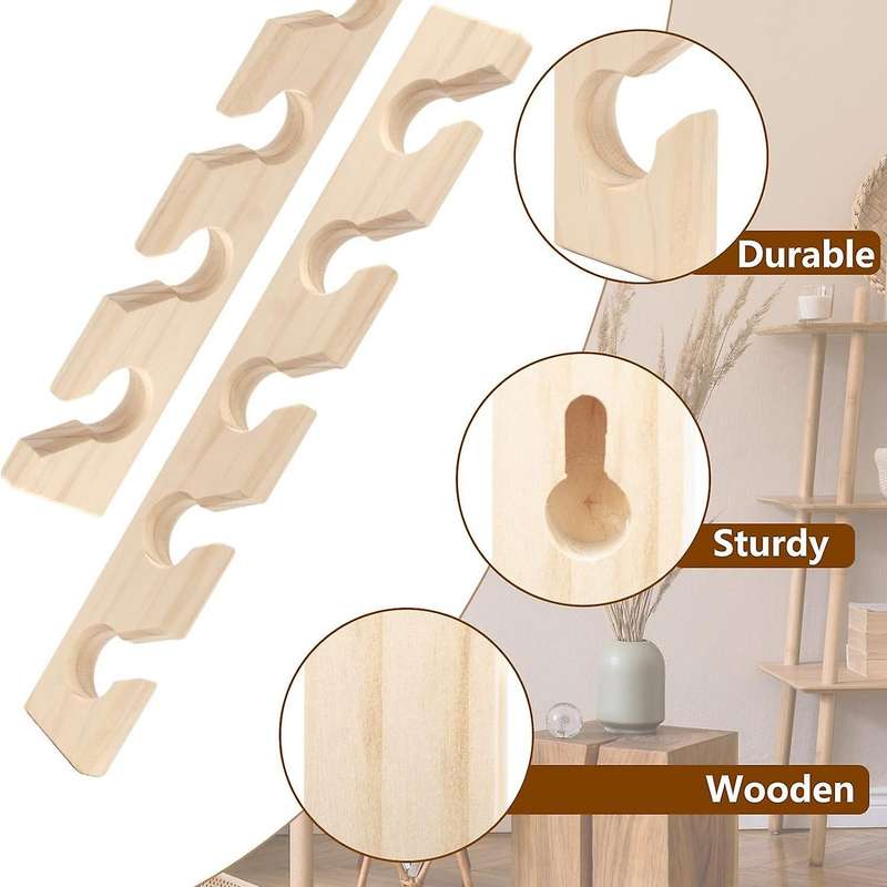 2 Pcs Hat Rack for Wall Wooden Baseball Caps Organizer Wall Mount Baseball Hat Holder Vertical Hat R