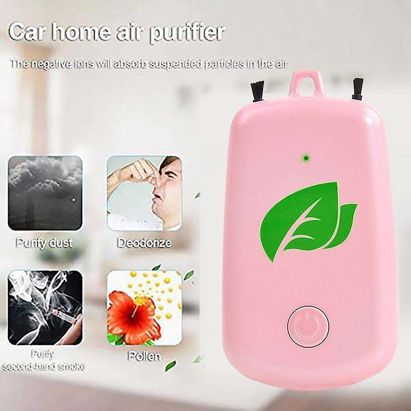 2 Pcs Hanging Neck Air Purifier, Wearable Portable Car Oxygen Bar USB Rechargeable Negative Ion Air