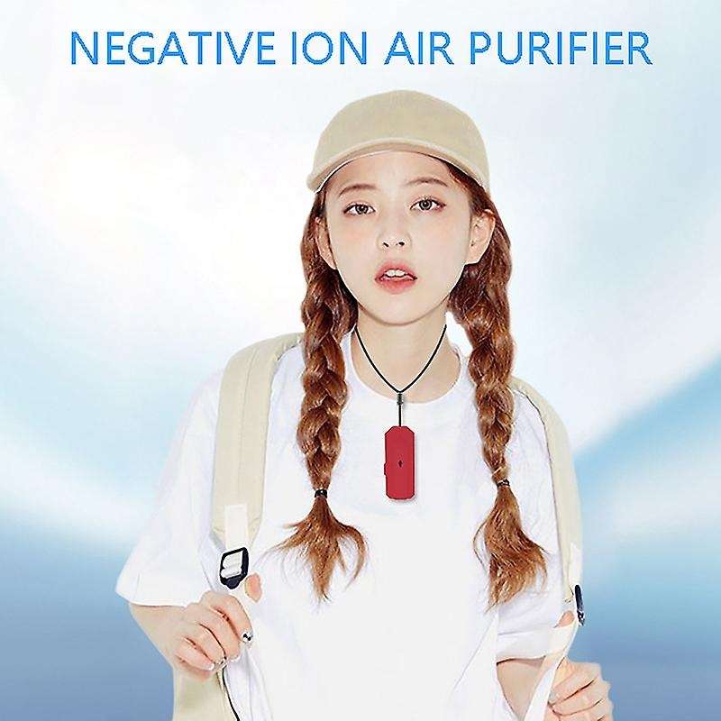 2 Pcs Hanging Neck Purifier, Fashion Personal Wearable Mini Portable USB Rechargeable Negative Ion A