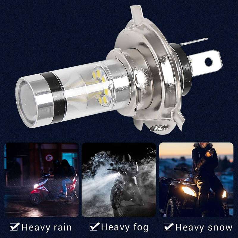 2 Pcs H4 9003 HB2 LED Motorcycle Headlight Bulbs HID Hi&Low Beam 6500K White