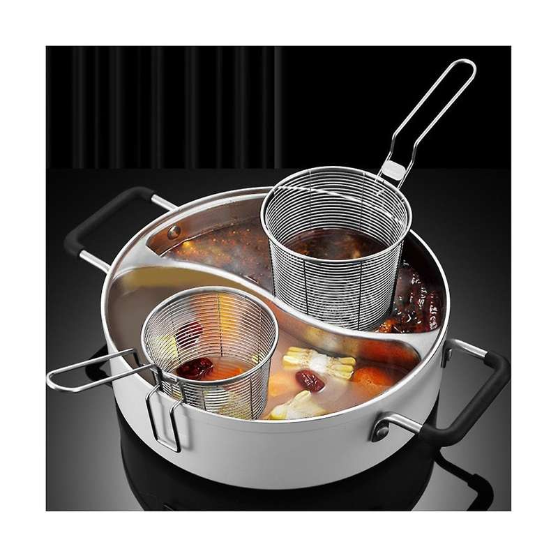 2 Pcs Hot Pot Strainer Stainless Steel Colander Strainer Stainless Steel Silver Household Scoop