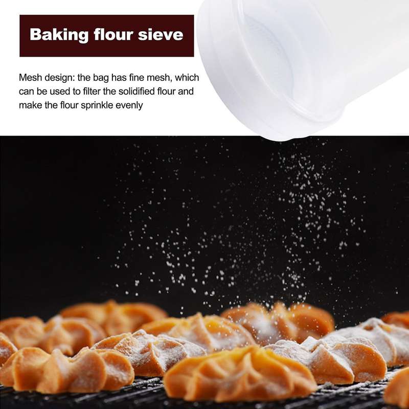 2 Pcs Icing Sugar Shaker Flour Shaker with Lid for Cocoa Shaker Cinnamon Powder Flour Spice Cake Ba