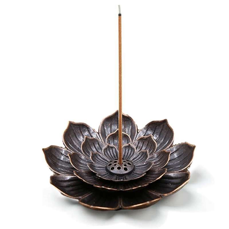 2 PCS Incense Burner, Incense Holder for Sticks, Lotus Incense Stick Holder with Detachable Ash Catc