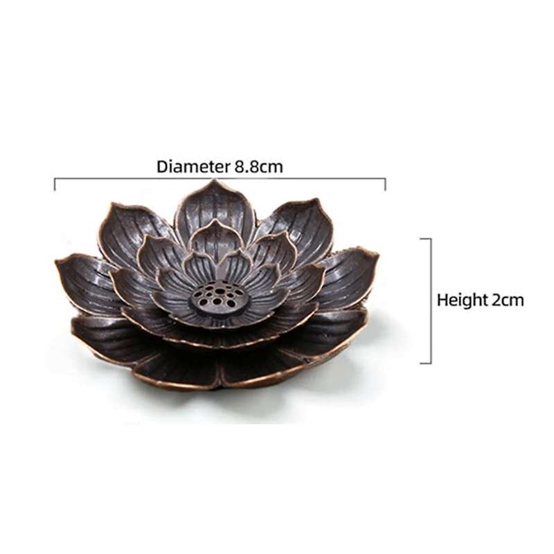 2 PCS Incense Burner, Incense Holder for Sticks, Lotus Incense Stick Holder with Detachable Ash Catc