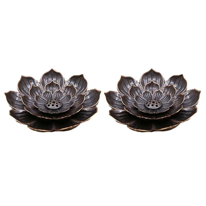 2 PCS Incense Burner, Incense Holder for Sticks, Lotus Incense Stick Holder with Detachable Ash Catc