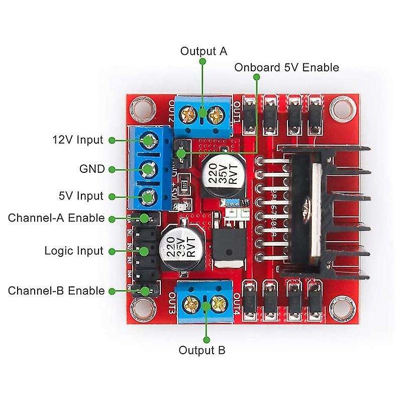 2 PCS L298N Motor Drive Controller Board DC Dual H-Bridge Robot Stepper Motor Control and Drives Mod