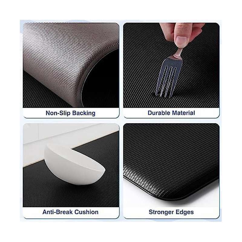 2 Pcs Kitchen Carpets, Cushioning and Anti-fatigue Kitchen Mats for Floor, Waterproof Kitchen Carpet