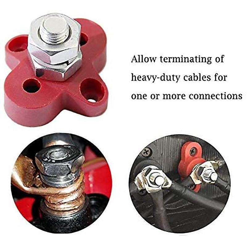2 Pcs Insulated Battery Distribution Terminal Stud Jumper Post Marine Car Bus Boat
