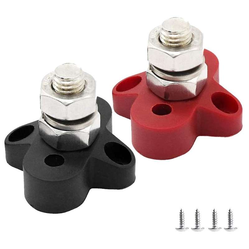 2 Pcs Insulated Battery Distribution Terminal Stud Jumper Post Marine Car Bus Boat