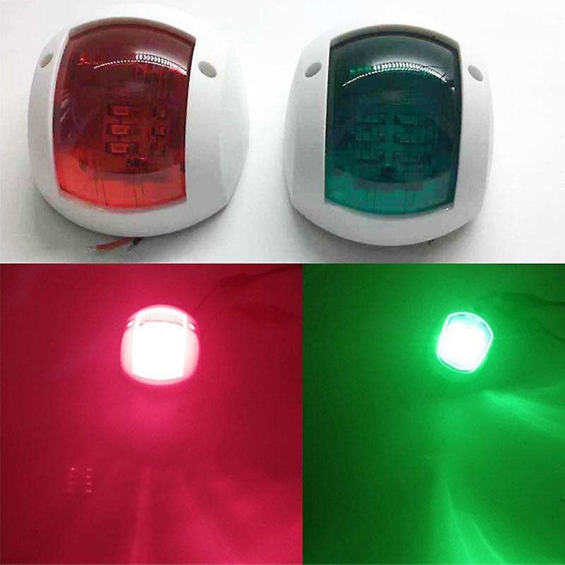 2 Pcs LED Side Lights Marine Red and Green Navigation Lights Signal Lights Dinghy Indicator Lights Y