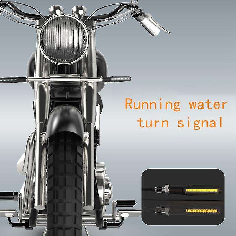 2 Pcs Led Motorcycle Turn Signals Water Light Motorcycles Flashing