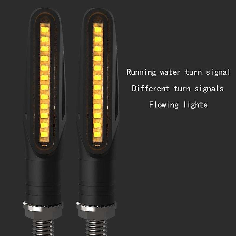2 Pcs Led Motorcycle Turn Signals Water Light Motorcycles Flashing