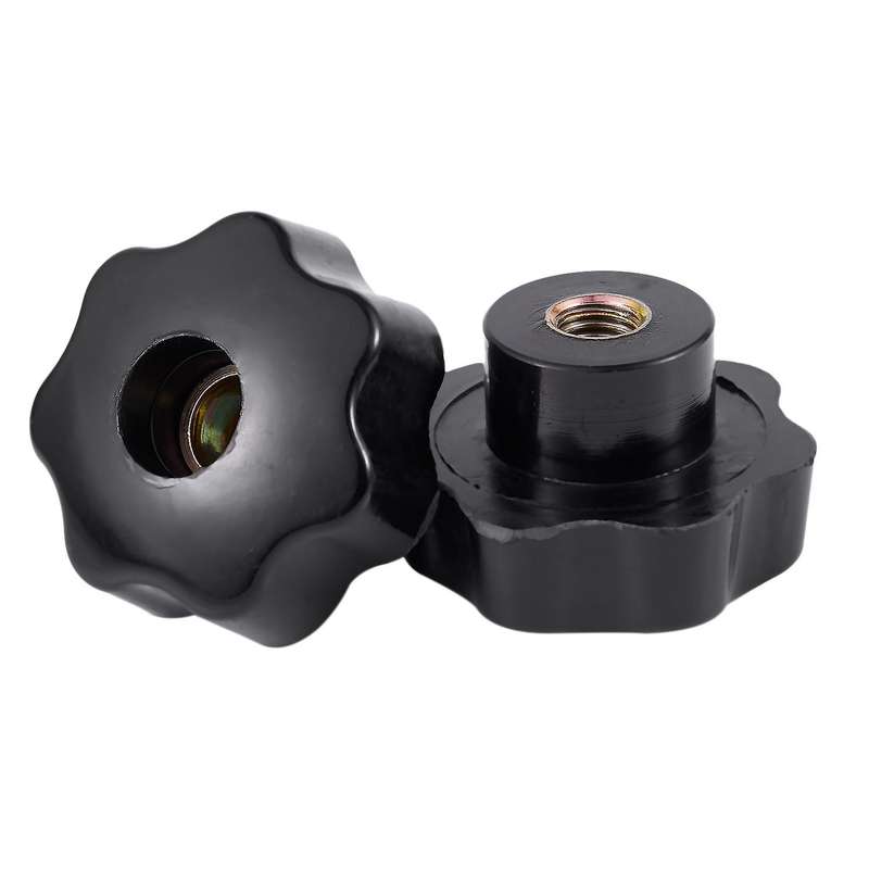 2 Pcs M10 Female Thread Nuts 50mm Plastic Star Head Clamping Knob Grip