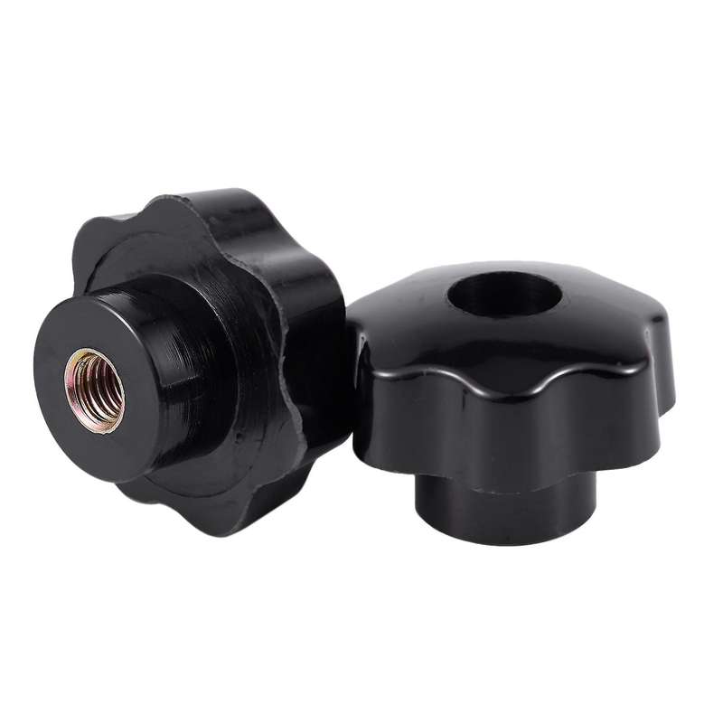 2 Pcs M10 Female Thread Nuts 50mm Plastic Star Head Clamping Knob Grip