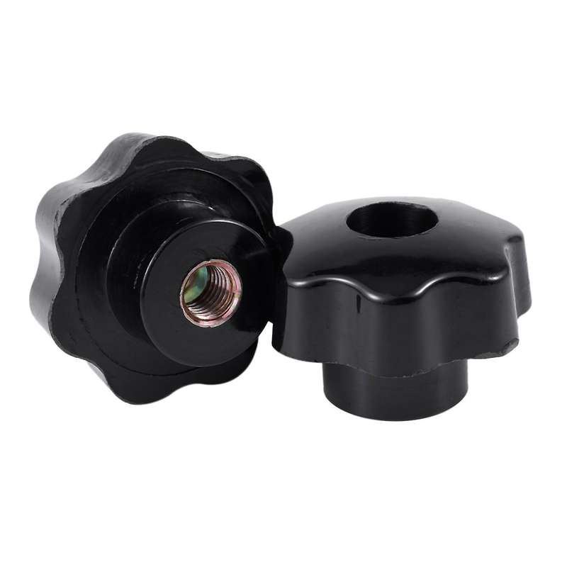 2 Pcs M10 Female Thread Nuts 50mm Plastic Star Head Clamping Knob Grip