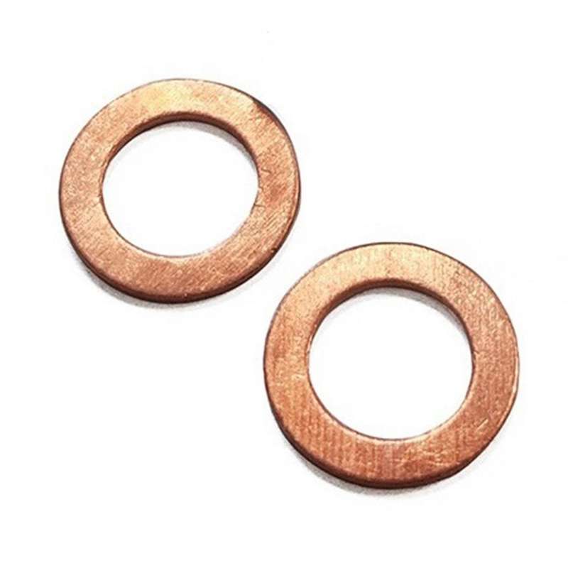 2 Pcs M10x1.25 Stainless Steel Bolts Brake Hose Line Fitting Adapter with 4 Pce M10 Copper Washers