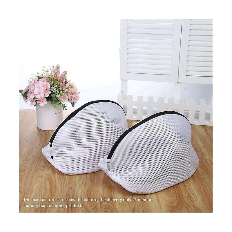 2 Pcs Mesh Laundry Bag for Trainers/Shoes Boot with Zips for Washing Machines Travel Clothes Organiz