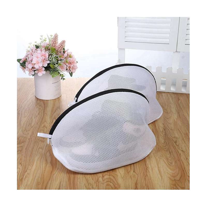 2 Pcs Mesh Laundry Bag for Trainers/Shoes Boot with Zips for Washing Machines Travel Clothes Organiz