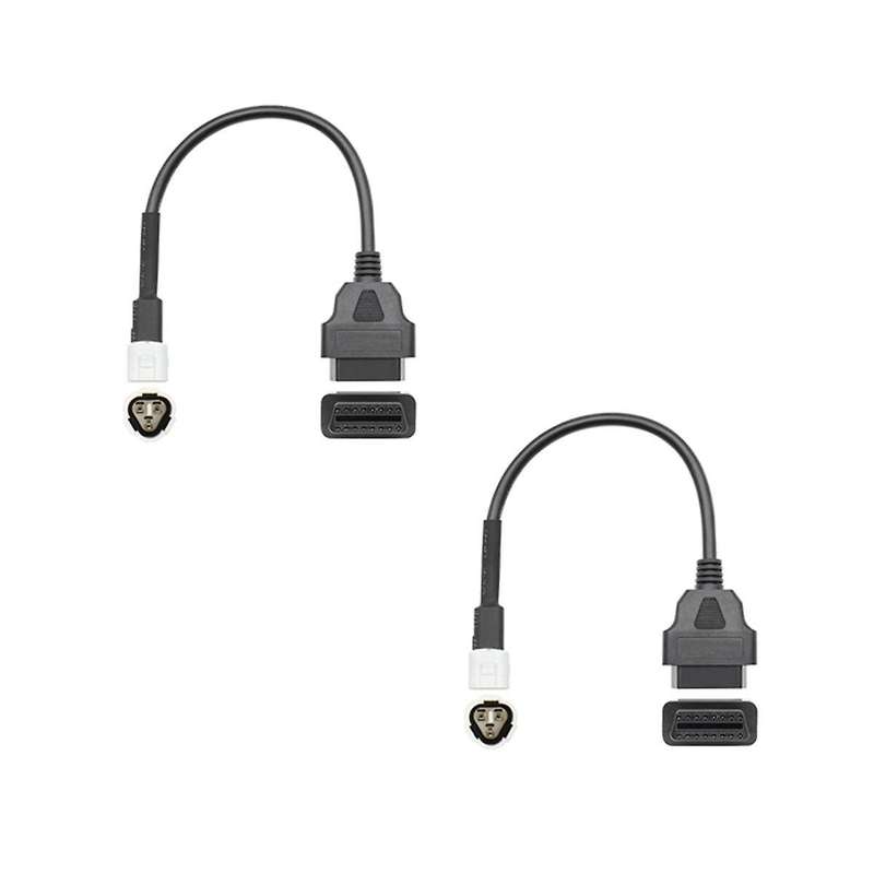 2 Pcs Obd Motorcycle Cable for 3 Pin Plug Cable Diagnostic Cable 3pin to Obd2 16 Pin Adapter