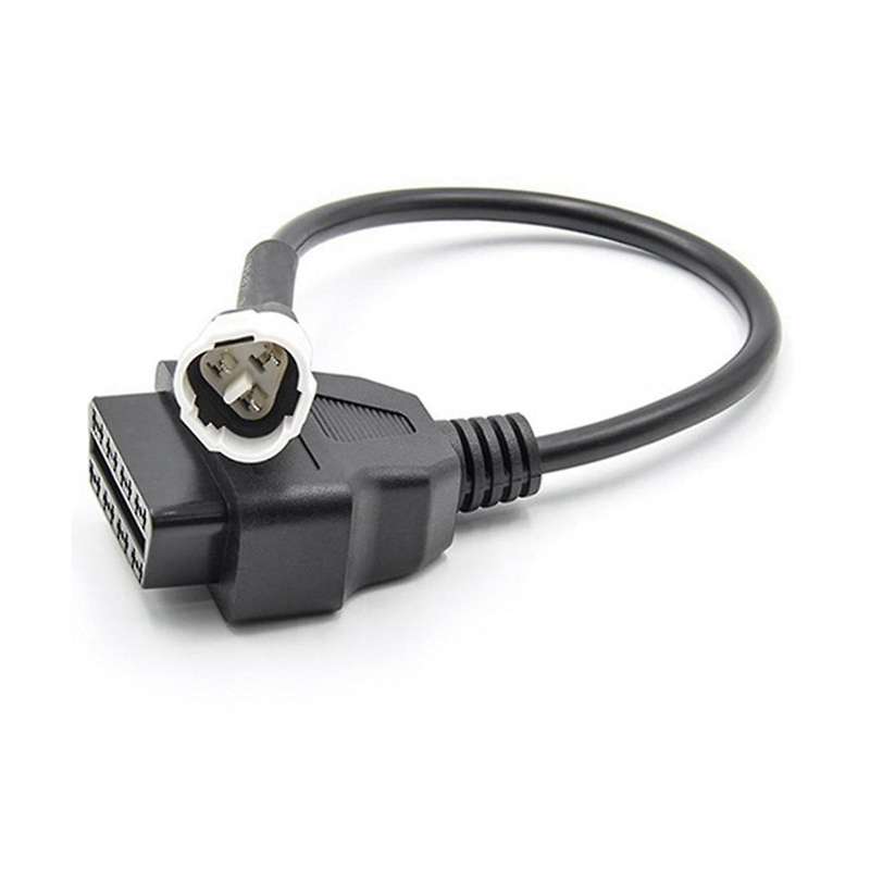 2 Pcs Obd Motorcycle Cable for 3 Pin Plug Cable Diagnostic Cable 3pin to Obd2 16 Pin Adapter