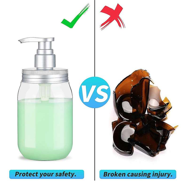 2 PCS Plastic Soap Dispenser Empty Bottle with Pump Head Refillable Hand Soap Dispenser for Bathroom