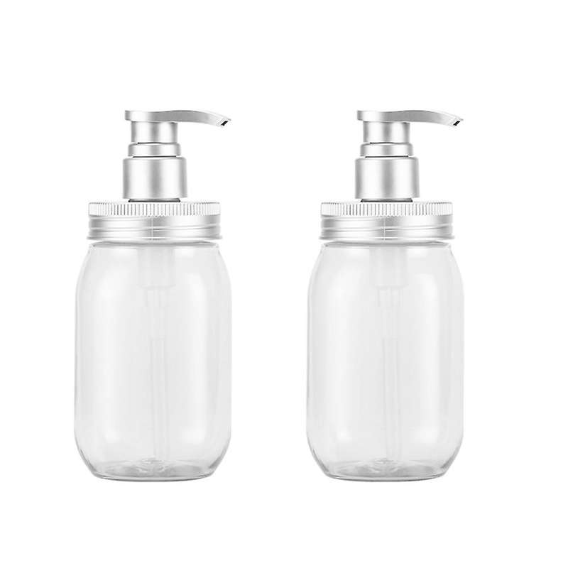 2 PCS Plastic Soap Dispenser Empty Bottle with Pump Head Refillable Hand Soap Dispenser for Bathroom