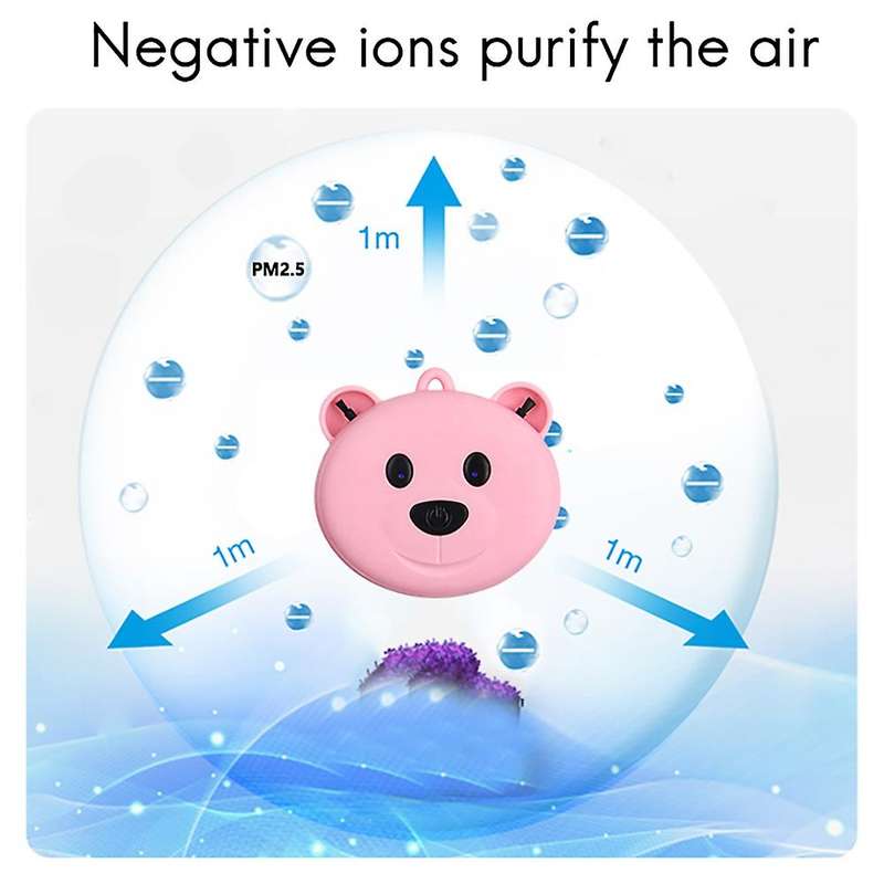 2 Pcs Personal Wearable Portable Car Oxygen Bar 200MAH Battery Negative Ion Hanging Neck Air Purifie