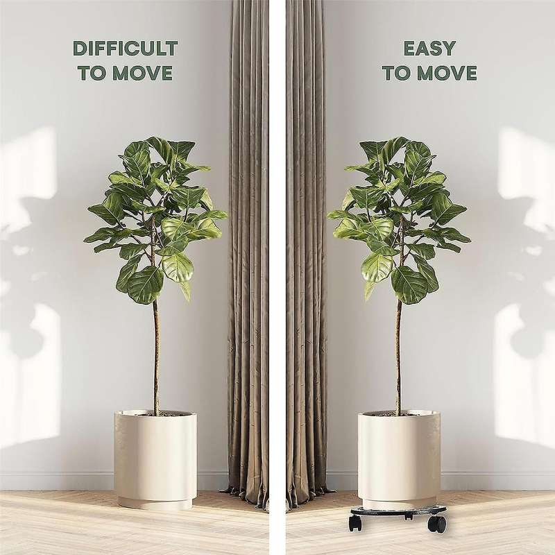 2 Pcs Plant Stand with Wheels -heavy-duty Rolling Plant - Base with Roller for Potted Plants and Flo