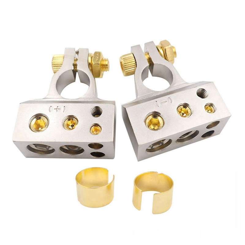 2 Pcs Positive Negative with 2 Covers Shims /2/4/8/10 Gauge Car Modified Battery Head Car Battery Te