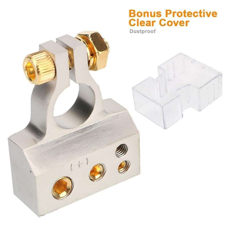 2 Pcs Positive Negative with 2 Covers Shims /2/4/8/10 Gauge Car Modified Battery Head Car Battery Te
